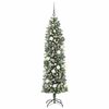 vidaXL Albero di Natale Artificiale Sottile Verde e Bianco 180 cm
