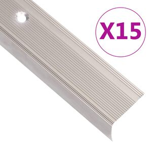 vidaXL Profili a L per Gradini 15 pz in Alluminio 90 cm Champagne