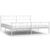 vidaXL Giroletto con Testiera e Pediera Metallo Bianco 193x203 cm