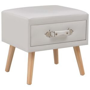 vidaXL Comodino Bianco 40x35x40 cm in Similpelle