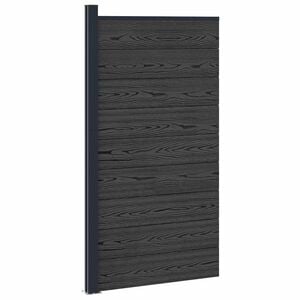 vidaXL Pannello di Recinzione 95 x 186 cm WPC e Alluminio Nero