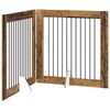 vidaXL Cancello per cani pieghevole con supporti 2 pcs Legno antico