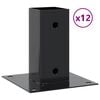 vidaXL Basi per Pali Quadrati 12 pz 71x71mm Acciaio Verniciato Polvere