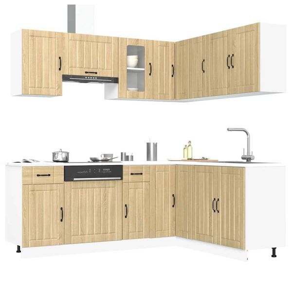 vidaXL Set Mobili da Cucina 11 pz Lucca Rovere Sonoma in Truciolato