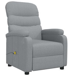 vidaXL Poltrona Massaggiante in Tessuto Grigio Chiaro