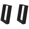 vidaXL Gambe per Tavolino da Caffè a Forma di U 2 pz Nere 28x(42-43) cm Acciaio