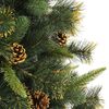 vidaXL Albero di Natale artificiale pieghevole con coni Verde 240 cm