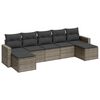 vidaXL Set Divani da Giardino 7 pz con Cuscini Grigio in Polyrattan