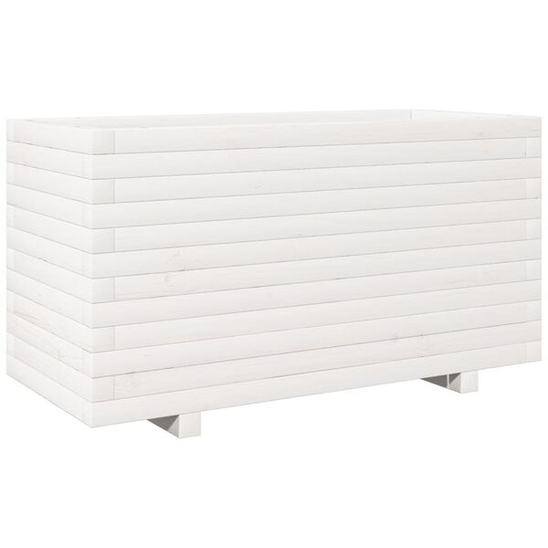 vidaXL Fioriera da Giardino Bianca 90x40x49,5cm Legno Massello di Pino