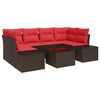 vidaXL Set Divano da Giardino con cuscino 7 pcs Marrone polyrattan