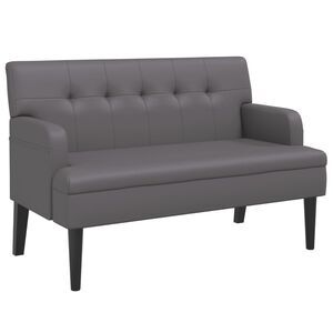 vidaXL Panca con Schienale Grigia 112x65,5x75 cm in Similpelle