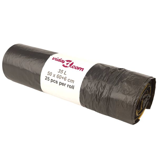 vidaXL Sacchetti per Cestini con Coulisse 250 pz Neri 35 L