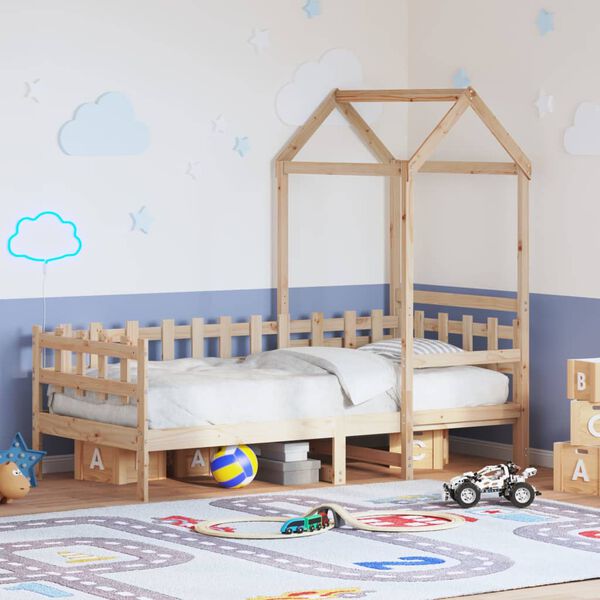 vidaXL Dormeuse con Tetto 80x200 cm in Legno Massello di Pino