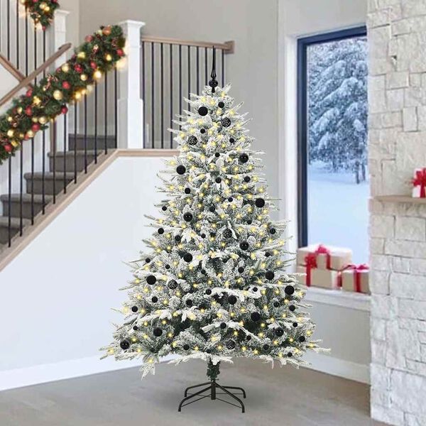 vidaXL Albero di Natale Artificiale Pre-illuminato con Set di Palline