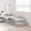 vidaXL Struttura letto con contenitore Grigio Sonoma 75 cm
