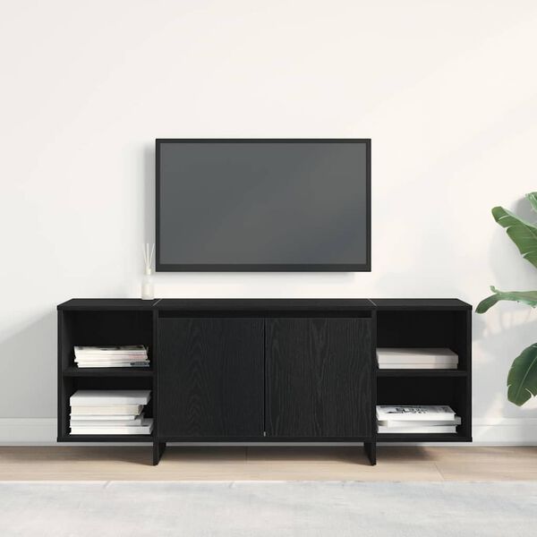 vidaXL Mobile TV Rovere Nero 120 x 30 x 40,5 cm Legno multistrato