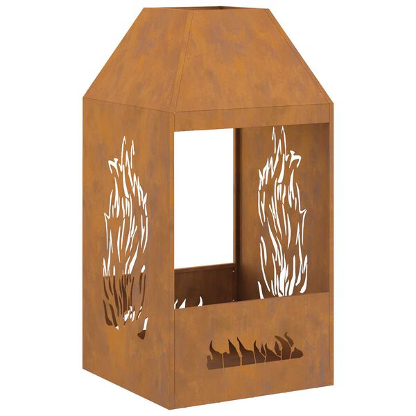 vidaXL Focolare Marrone 50 x 50 x 100 cm Acciaio