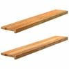 vidaXL Davanzali 2 pz Marrone Chiaro 120x20x2cm Legno Massello Rovere