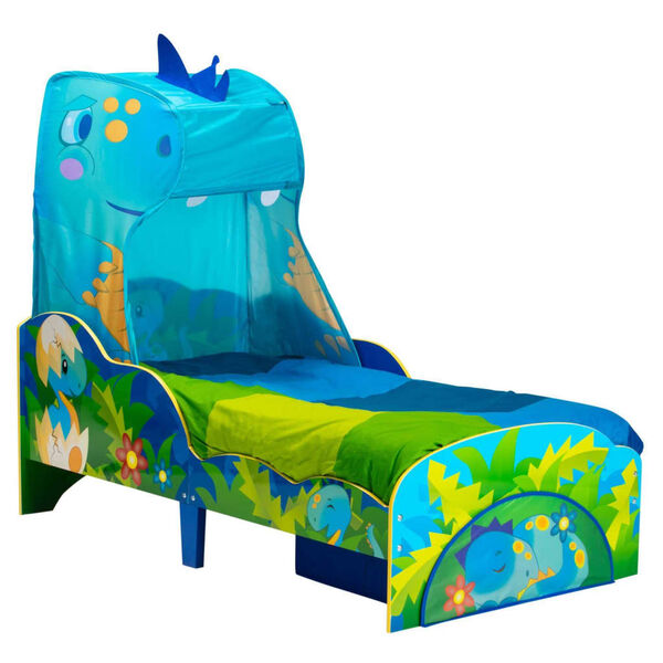 Worlds Apart Lettino e Cassetto Tema Dinosauro 142x77x138cm Blu Verde