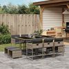 vidaXL Set da Pranzo da Giardino 11pz con Cuscini in Polyrattan Grigio