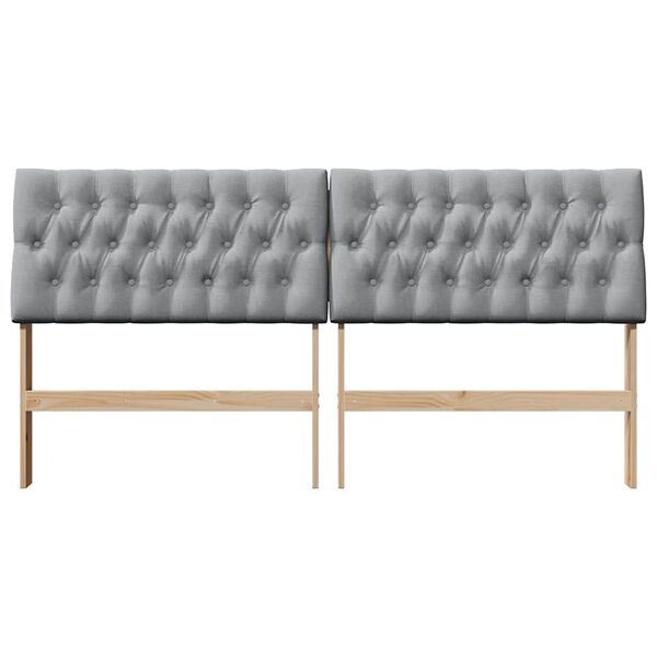 vidaXL Testiera imbottita Grigio chiaro 180 cm Pino massello
