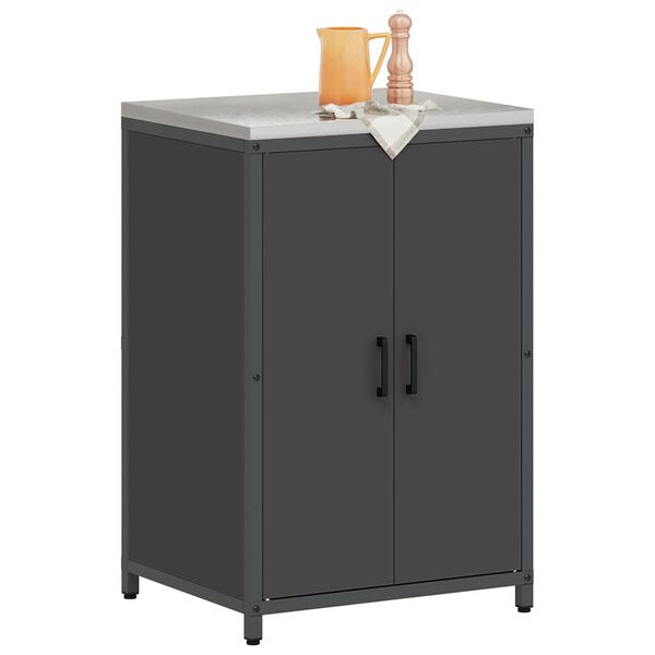 vidaXL Stoccaggio in cucina con porta Nero 60 x 50 x 92 cm Acciaio