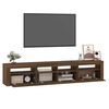 vidaXL Mobile Porta TV con Luci LED Rovere Marrone 210x35x40 cm