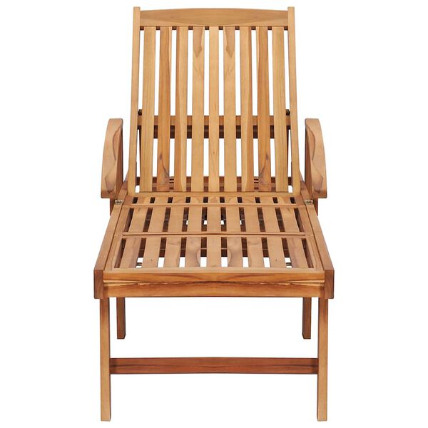 vidaXL Lettini Prendisole 2 pz con Tavolo in Legno Massello di Teak