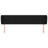 vidaXL Testiera ad Orecchio Nera 203x23x78/88 cm in Tessuto