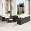 vidaXL Set Divano da Giardino con cuscino Nero Poly Rattan