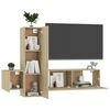 vidaXL Set di Mobili Porta TV 3 pz Rovere Sonoma in Legno Multistrato