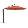 vidaXL Ombrellone a Sbalzo con LED Terracotta 350 cm