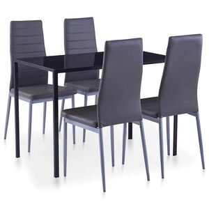 vidaXL Set da Pranzo 5 pz Grigio