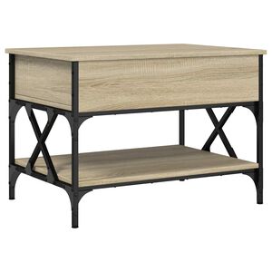 vidaXL Tavolino Salotto Rovere Sonoma 70x50x50 cm Multistrato Metallo