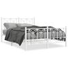 vidaXL Giroletto con Testiera e Pediera Metallo Bianco 140x190 cm