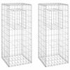 vidaXL Cesti a Gabbione a Torre 2 pz 40x40x100 cm in Ferro