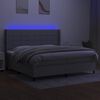 vidaXL Letto a Molle Materasso e LED Grigio Chiaro 200x200 cm Tessuto