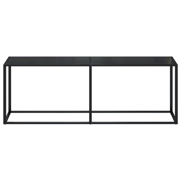 vidaXL Tavolo Consolle Nero 220x35x75,5 cm in Vetro Temperato