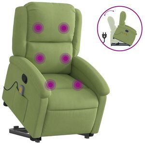 vidaXL Poltrona Alzapersona Reclinabile Verde Chiaro in Velluto