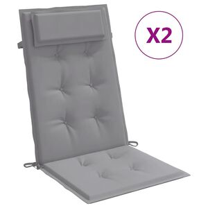 vidaXL Cuscini per Sedia Schienale Alto 2 pz Grigio Tessuto Oxford