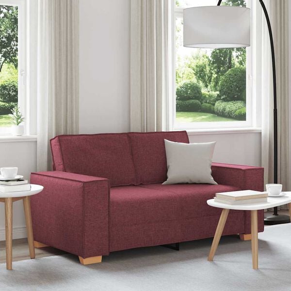 vidaXL Divano a 2 posti rosso vino 160x78x84 cm in tessuto