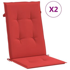 vidaXL Cuscini per Sedie 2 pz Rossi 120x50x3 cm in Tessuto