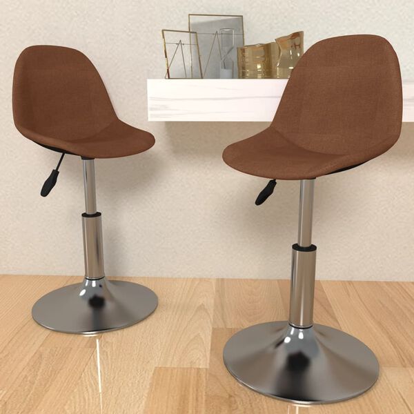 vidaXL Sedie da Pranzo Girevoli 2 pz Marroni in Tessuto