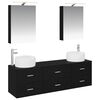 vidaXL Set di mobili per il bagno 5 pz Rovere Nero
