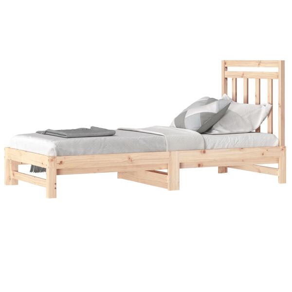 vidaXL Dormeuse Estraibile 2x(90x200) cm Legno Massello di Pino