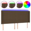 vidaXL Testiera a LED Marrone Scuro 183x16x118/128 cm in Tessuto