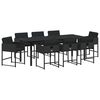 vidaXL Set da Pranzo per Giardino 9 pz Nero polyrattan