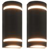 vidaXL Lampade da Parete da Esterno 2 pz 35 W Nere Semicircolari