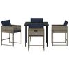 vidaXL Set da Pranzo per Giardino con cuscino 5 pcs Grigio polyrattan