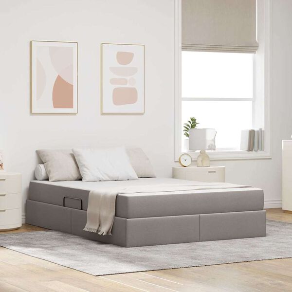 vidaXL Letto con contenitore e materasso Talpa 140 x 200 cm Poliestere